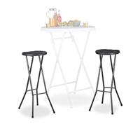 Relaxdays Bastian - Taburetes de bar plegables, Impermeable, Plástico, 80 cm de Altura, 2 unidades