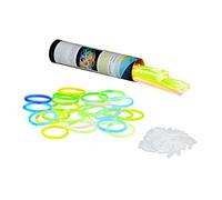 Relaxdays Bastoncillos de luz con Conectores, 7, 100 Unidades, colores variados (10020583)