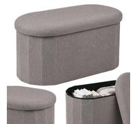 Relaxdays baúl con asiento acolchado, 38x76x38 cm bou ris oscuro