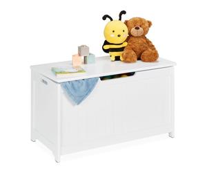 Relaxdays Baúl de almacenaje blanco con tapa blanco