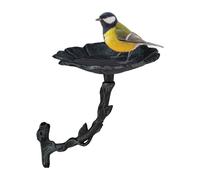 Relaxdays Bebedero aves hierro fundido para pared verde oscuro,negro