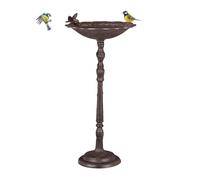 Relaxdays Bebedero pájaros XXL de hierro fundido marrón