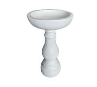 Relaxdays Bebedero para pájaros, bañera sobre Columna Estilo Antiguo, poliresina, Cuenco Comida y Agua, Blanco, 70 x 40 x 40 cm