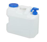 Relaxdays Bidón de agua con grifo para camping blanco,azul