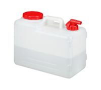 Relaxdays Bidón de agua con grifo para deporte blanco,rojo