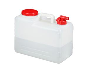 Relaxdays Bidón de agua con grifo para deporte blanco,rojo
