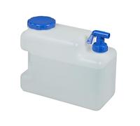 Relaxdays Bidón de Agua con Grifo, Tapa de Rosca, Garrafa XL, Camping, 12L, Sin BPA, 1 Ud., Blanco