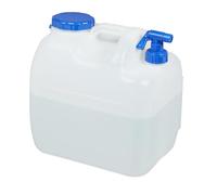Relaxdays Bidón de Agua con Grifo, Tapa de Rosca, Garrafa XL, Camping, 23L, Sin BPA, 1 Ud., Blanco