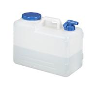 Relaxdays Bidón de Agua, Purgador y Tapa de Rosca, Agua Potable, Sin BPA, 15 litros, Blanco