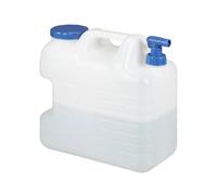 Relaxdays Bidón de agua portátil con grifo blanco,azul