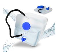 Relaxdays Bidones Plegables, Grifo, Boca Ancha & Correa, 15L, Sin BPA, 2 Uds., Transparentes
