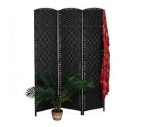 Relaxdays Biombo 3 Paneles, 170 x 120 cm, Separador Ambientes Plegable, Madera y Cuerda de Papel, Variedad de Colores