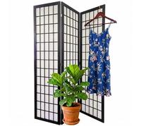 Relaxdays Biombo 3 Paneles Plegable 170x120 cm, Blanco y Negro