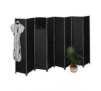 Relaxdays Biombo 8 Paneles, 170 x 320 cm, Separador Ambientes Plegable, Madera y Cuerda de Papel, Variedad de Colores