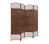Relaxdays Biombo de 4 partes plegables bambú marrón