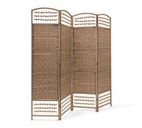 Relaxdays Biombo de 4 partes plegables bambú marrón claro