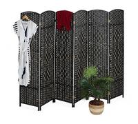 Relaxdays Biombo de 6 Paneles, Separador Plegable en Madera y Papel, 170x240 cm, Variedad de Colores