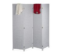 Relaxdays Biombo divisor de espacios 4 paneles blanco,gris