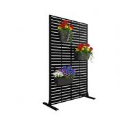 Relaxdays Biombo Exterior, diseño de Lamas, para jardín, balcón y terraza, Al x An: 183 x 110 cm, Metal, Negro