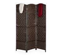 Relaxdays Biombo separador de ambientes 3 paneles marrón