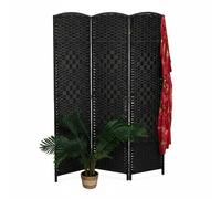 Relaxdays Biombo separador de ambientes 3 paneles negro