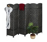 Relaxdays Biombo separador de ambientes 6 paneles negro