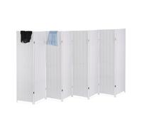 Relaxdays Biombo separador de ambientes 8 paneles blanco