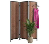 Relaxdays Biombo Separador de ambientes Plegable, Marrón