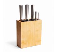 Relaxdays Bloque de cuchillos de bambú con inserto marrón claro