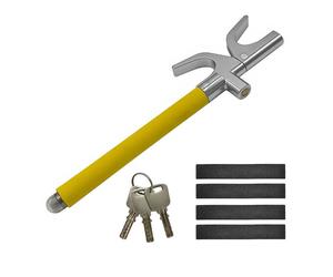 Relaxdays Bloqueador de volante para auto amarillo,plata