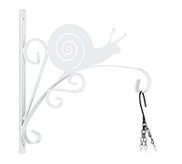 Relaxdays Blumenampelhalterung mit Schnecke Gancho Macetas Pared, Colgador Tiestos Flores Caracol, 30x30,5x2cm, Percha Jardín, Interior y Exterior, Blanco, Hierro