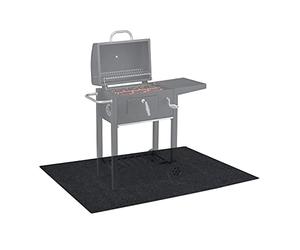 Relaxdays Bodenschutzmatte Alfombra Barbacoa, Esterilla Protectora de Suelo para BBQ o Estufa, Antideslizante, 120 x 100 cm, Antracita, Poliéster