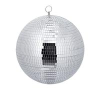 Relaxdays Bola de Discoteca, Ø 30 cm, Luz Espejo Decorativa para Colgar, con Ojal Metálico, Esfera de Fiesta, Plateado