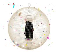 Relaxdays Bola de discoteca 40 cm beige