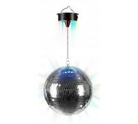 Relaxdays Bola de Discoteca, giratoria, Ø 40 cm, Plateada