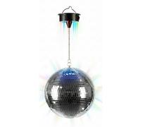 Relaxdays Bola de discoteca giratoria negro,plata