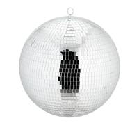 Relaxdays Bola de Discoteca Plateada, Luz Espejo Decorativa para Colgar, Ø 40 cm con Ojal Metálico