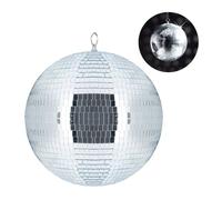 Relaxdays Bola de Discoteca, para Colgar del Techo, Grande, Espejos, Decoración de Fiestas, Ø 30 cm, 1 Ud., Plateado