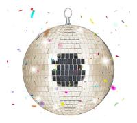 Relaxdays Bola disco Ø 20 cm beige