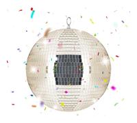 Relaxdays Bola disco Ø 30 cm beige