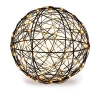 Relaxdays Bola LED Decorativa Negra, a Pilas, de Alambre, Ø 20 cm