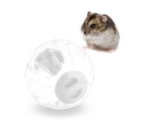 Relaxdays Hamsterball mit weißem Deckel Bola Hámster, Ø 18,5 cm, Pelota Ejercicio Ratones y Roedores, Plástico, Juguete Correr, Transparente/Blanco