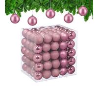 Relaxdays Bolas árbol Navidad set 100 piezas rosa,plata