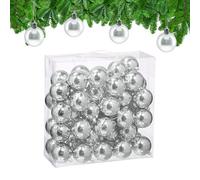 Relaxdays Bolas Árbol Navidad, Set 100, Plástico, Diseño Brillante, 6 cm, Adornos Navideños, Decoración Natal, Plateado