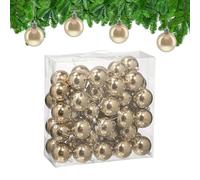 Relaxdays Bolas Árbol Navidad, Set 100, Plástico, Diseño Brillante, 6 cm, Adornos Navideños, Decoración Natal, Champán