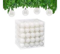 Relaxdays Bolas Árbol Navidad, Set 100, Plástico, Diseño Brillante, 6 cm, Adornos Navideños, Decoración Natal, Blanco