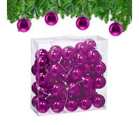 Relaxdays Bolas Árbol Navidad, Set 100, Plástico, Diseño Brillante, 6 cm, Adornos Navideños, Decoración Natal, Fucsia