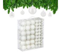 Relaxdays Bolas árbol Navidad set 138 piezas blanco,plata