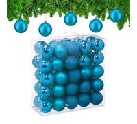 Relaxdays Bolas Árbol Navidad, Set 50, Plástico, Brillantes y Mates, 6cm, Adornos Navideños Redondos, Robustos, Petróleo, 6 cm