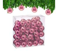 Relaxdays Bolas Árbol Navidad, Set 100, Plástico, Diseño Brillante, 6 cm, Adornos Navideños, Decoración Natal, Rosa